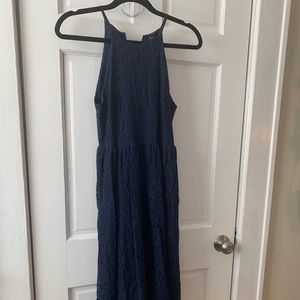 NWT floral lace navy sleeveless dress